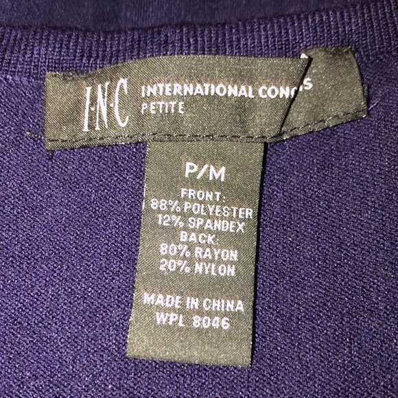 INC Boho Fringe Vegan Suede Vest in Deep Midnight 🕛 Blue. - Picture 7 of 9